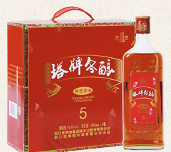 塔牌 绍兴产黄酒五年塔牌冬酿500ml*6瓶整箱礼盒装糯米花雕酒正宗老酒包邮价多少钱?