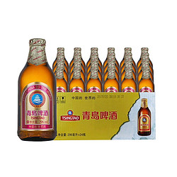 TSINGTAO 青岛啤酒 高端小棕金质296ml*24瓶整箱香醇顺滑新鲜包邮上海松江产批发价多少钱?