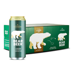 BearBeer 豪铂熊 拉格啤酒 500ml*24听 整箱装电商卖多少钱？