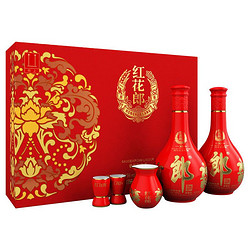 LANGJIU 郎酒 红花郎十礼盒 陈酿 53度 500ml*2 双支装酒水 酱香型高度白酒 送礼喜宴市场价多少钱？