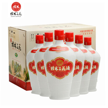 52度桂林三花酒 珍品乳白瓶 米香型白酒 52度 450ml*6瓶 整箱装价格多少钱?