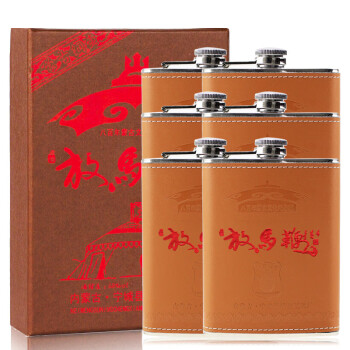 68度放马鞭 高度粮食酒  内蒙古草原闷倒驴纯粮白酒 清香型 68度230ml*6瓶装小酒 皮套酒壶价格多少钱？