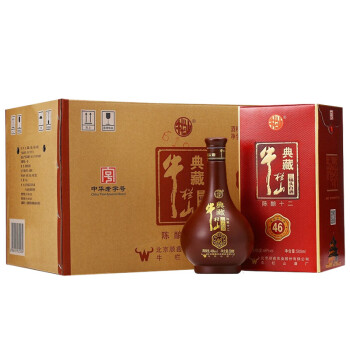 46度牛栏山 典藏十二 二锅头 清香型 白酒 46度 500ml*6瓶 整箱装包邮价多少钱？