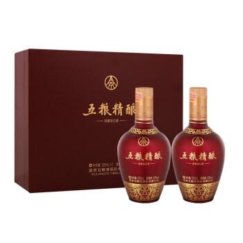 52度五粮液股份 五粮精酿 中国红 浓香型白酒 52度 500ml*2瓶 礼盒装 印花皮质礼盒包邮价多少钱?
