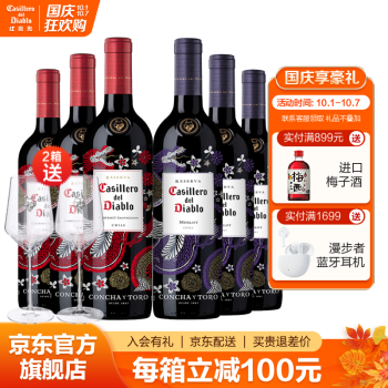 柔和9.5度红魔鬼红酒智利原瓶进口干红葡萄酒  干露红魔鬼尊龙系列 750ml 赤霞珠/梅洛*6瓶组合装最终到手价多少钱？