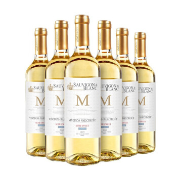清新13度智利进口 大M 长相思半甜白葡萄酒750ml 整箱/6瓶  无赠品-更优惠批发价多少钱？