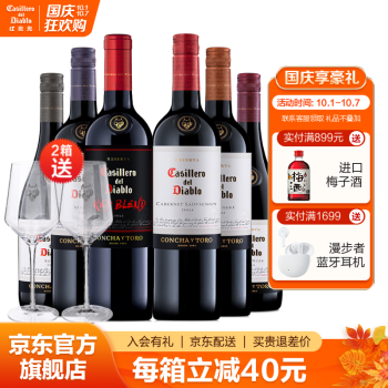 饱满13.5度智利原瓶进口红酒  干露干红葡萄酒 750ml *6瓶整箱 黑金珍藏领衔组合装市场价多少钱？