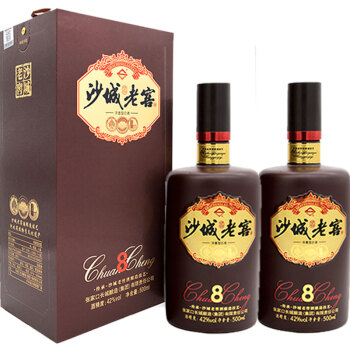 42度沙城老窖传承8浓香型白酒500ml*6瓶整箱高粱老酒陶坛封藏8年老酒 42度2瓶带礼品袋拼团价多少钱？